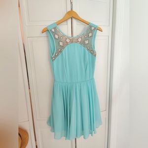 Frosty blue semiformal dress